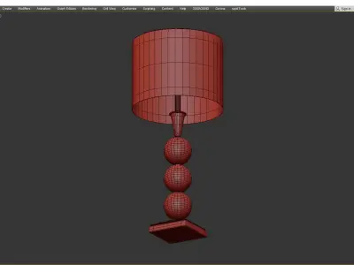 Metal LED Table Lamp Brass Low-poly 3D model