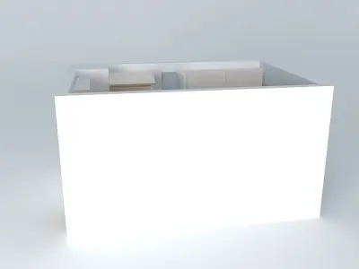 Kitchen room with door Free 3D model