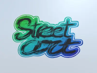 Graffiti Decals Pack Low-poly 3D model