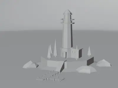 Low-poly Light House -best price- Low-poly 3D model