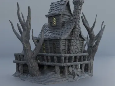 Witch Hut Tabletop Terrain 28 MM 3D print model