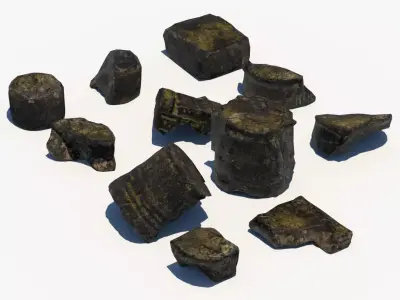 Debris Pack Low-poly 3D model
