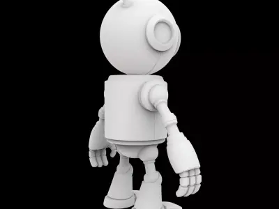 One Eyed Robot Figurine 3D Print Model 3D print model