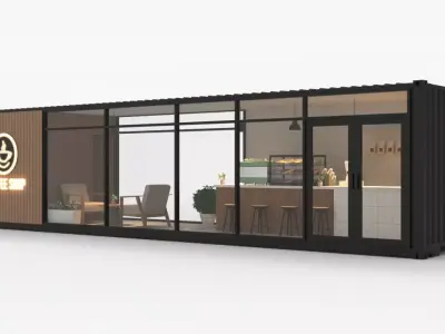 Shipping Container Coffee Shop 3D model