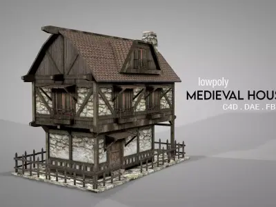 Medieval House v1 Low-poly 3D model