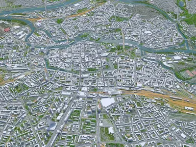 Wroclaw City Poland Low-poly 3D model