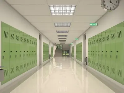 School Hallway 2 3D model