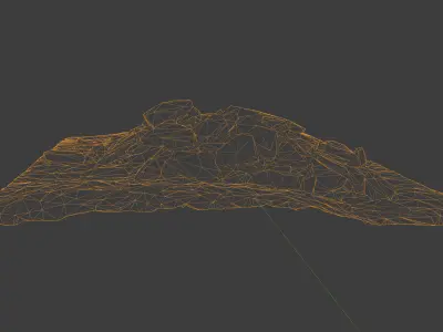 3d scan Pile of Broken Asphalt and Concrete Rubble Low-poly 3D model