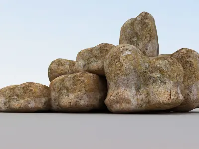 Stones - Big Rocks Low-poly 3D model