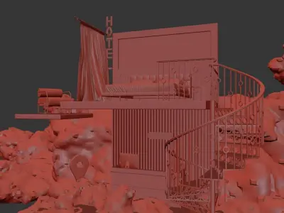 Hotel Bed Concept 3D model