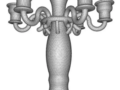 Brass Candle Holder Low-poly 3D model