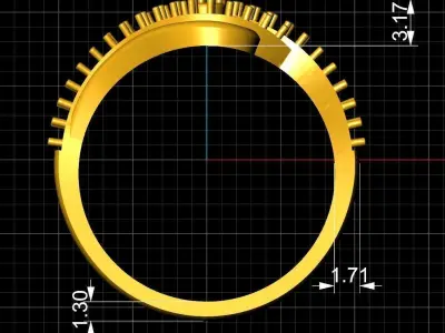 Diamond Ring for Women 3D print model 5