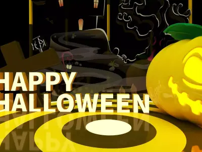 Cartoon Spooky Halloween Props Bundle Pack 04 Low-poly 3D model