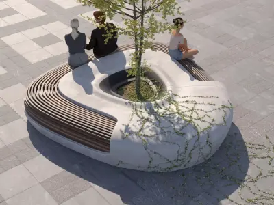 Street Bench Free 3D model purchase
