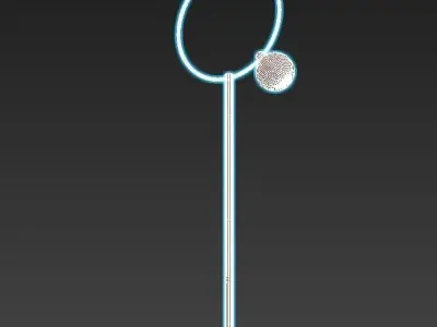 DROPS brass floor lamp with two glass globes 3D model