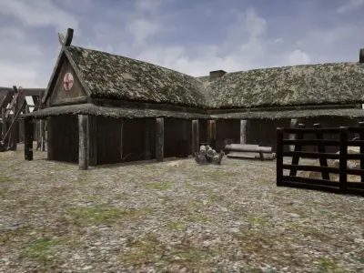 Viking Village for Unreal Low-poly 3D model