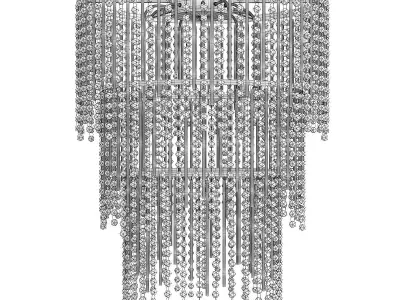 Crystal Wind Chimes Bronze Chandelier Low-poly 3D model