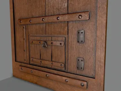 Medieval Door-3 Low-poly 3D model