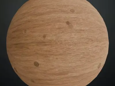 Natural Light Oak Wood with Knots PBR Texture