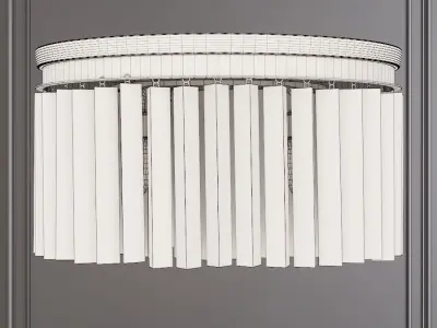 RH 1920S ODEON RHYS SMOKE GLASS PRISM ROUND FLUSHMOUNT 20 Nickel 3D model