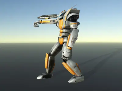 Mecha Robot Low-poly 3D model