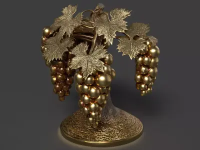 Chinese Golden Grape Figure  Low-poly 3D model