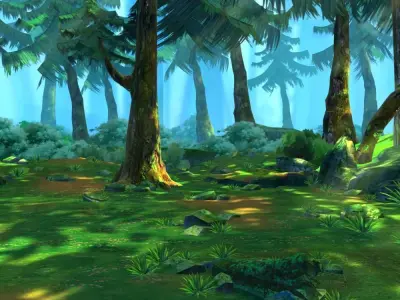 Cartoon Forest Scene 02 3D model