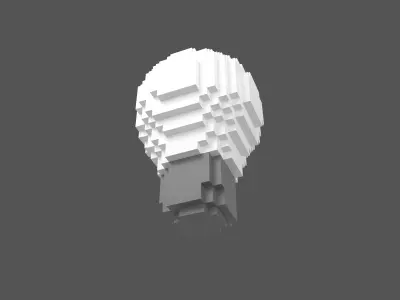 Voxel Light Bulb v1 001 Low-poly 3D model