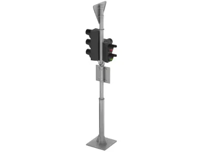 Traffic lights and road signs 1 Low-poly 3D model