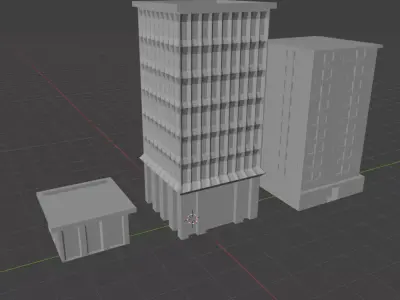 low poly 3 d model building ready for game  Low-poly 3D model