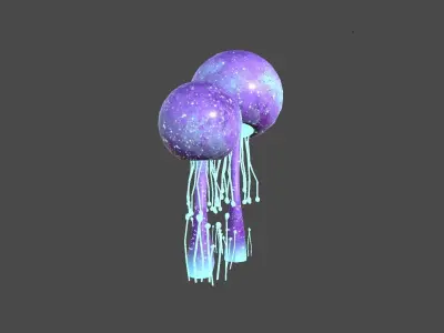 Fantasy Mushroom E06 Purple - Scene Backdrop Design Low-poly 3D model