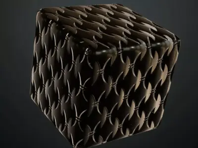 Dark Glossy Interwoven Barbed Metal PBR SEAMLESS Texture