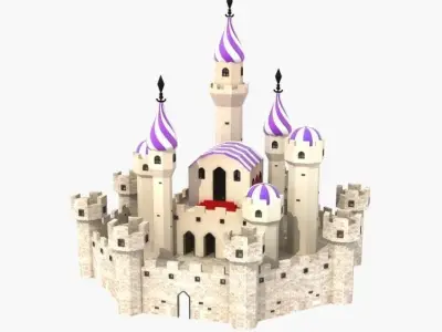 Cartoon scene playground castle arch  3D model