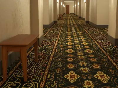 Hotel Hallway Octane Free 3D model