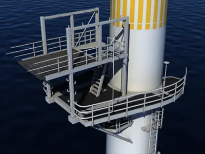 Wind Turbine Offshore 3D model