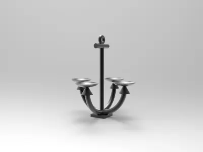 Anchor Candle Holder Pedestal 3D print model