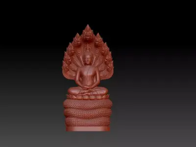 buddha with 9 heads dragons 3D print model