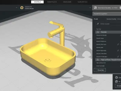 Sink Washbasin for Doll House and Barbie House 3D Print Model 3D print model