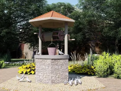 WATER WELL Low-poly 3D model