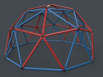 PBR Outdoor Playground Geodesic Climbing Dome Low-poly 3D model