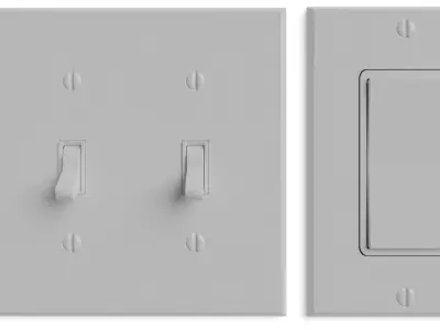 Light switches and outlets High Poly AND Low Poly pack 1  Low-poly 3D model
