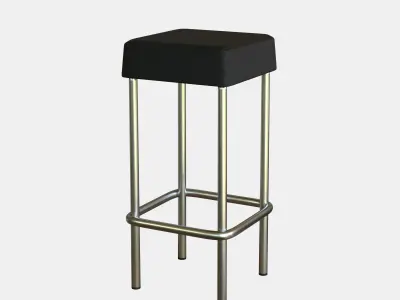 Bar Stool Leather Low-poly 3D model
