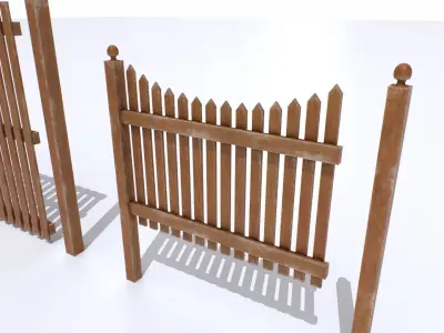 Wooden Fences Pack 2 Low-poly 3D model