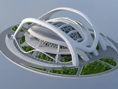 Sci-Fi Futuristic Buildings - High-Quality 3D Model Pack  purchase 3D model