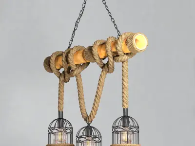 Chandelier Loft Rope Chandelier 3D model
