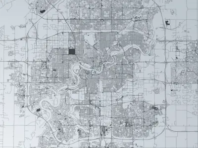 Edmonton Road Network and Streets 3D model
