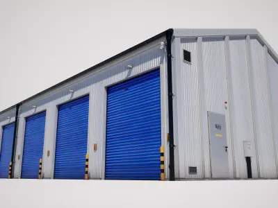  Industrial Warehouse Building Low-poly 3D model