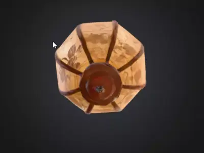 Floating Japanese Zen Paper Lantern Low-poly 3D model