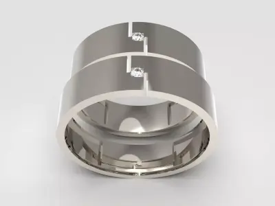 CenterLine Duo Wedding Ring Set 3D print model
