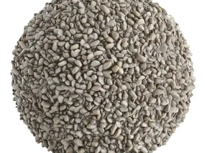 PBR Gravel 02 - 4k - PNG - Seamless - SBSAR Low-poly 3D model